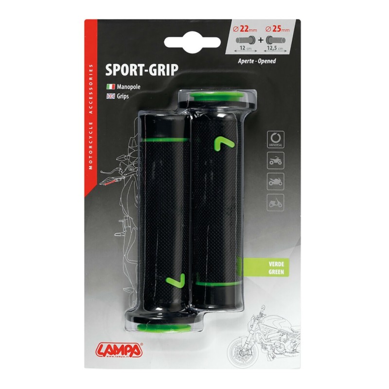 ΧΕΙΡΟΛΑΒΕΣ ΤΙΜΟΝΙΟΥ ΜΗΧΑΝΗΣ SPORT-GRIP ΜΑΥΡΟ/ΠΡΑΣΙΝΟ (22 mm-12cm/25mm-12,5cm) LAMPA - 2 ΤΕΜ. - Lampa - 9058.2-LM ΧΕΙΡΟΛΑΒΕΣ ΤΙΜΟΝΙΟΥ ΜΗΧΑΝΗΣ SPORT-GRIP ΜΑΥΡΟ/ΠΡΑΣΙΝΟ (22 mm-12cm/25mm-12,5cm) LAMPA - 2 ΤΕΜ. - Lampa - 9058.2-LM