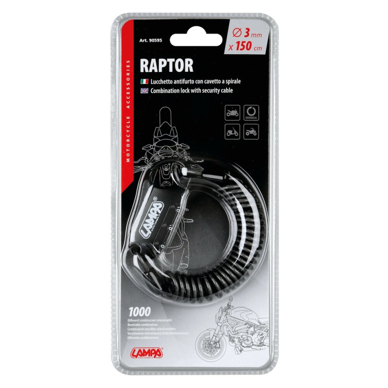 ΑΝΤΙΚΛΕΠΤΙΚΟ ΚΡΑΝΟΥΣ RAPTOR ΜΕ ΣΠΙΡΑΛ ΚΑΙ ΣΥΝΔΙΑΣΜΟ 150cm 3mm - Lampa - 9059.5-LB-LM ΑΝΤΙΚΛΕΠΤΙΚΟ ΚΡΑΝΟΥΣ RAPTOR ΜΕ ΣΠΙΡΑΛ ΚΑΙ ΣΥΝΔΙΑΣΜΟ 150cm 3mm - Lampa - 9059.5-LB-LM