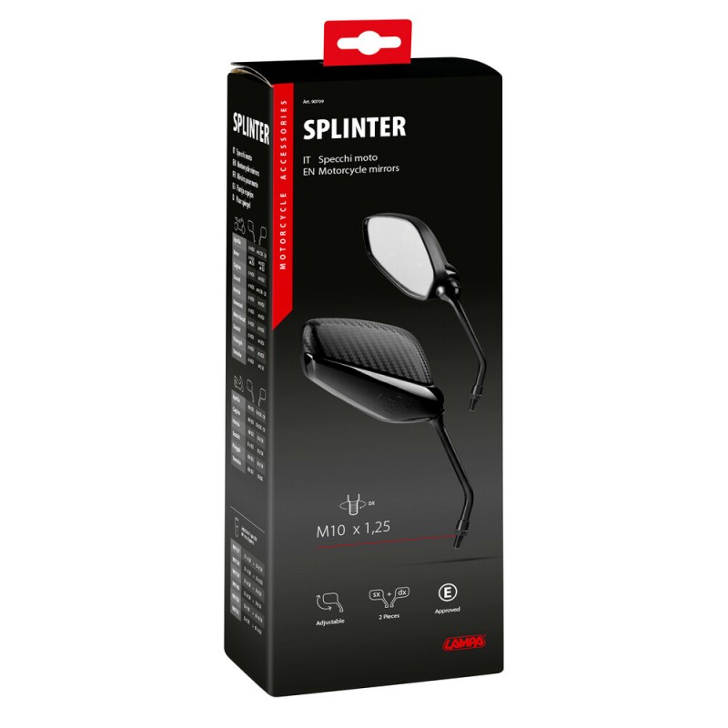 ΚΑΘΡΕΠΤΕΣ MOTO M10x1,25 ΜΑΥΡΟ/ CARBON ΧΡΩΜΑ SPLINTER LAMPA - 2 ΤΕΜ. - Lampa - 9070.9-LM ΚΑΘΡΕΠΤΕΣ MOTO M10x1,25 ΜΑΥΡΟ/ CARBON ΧΡΩΜΑ SPLINTER LAMPA - 2 ΤΕΜ. - Lampa - 9070.9-LM