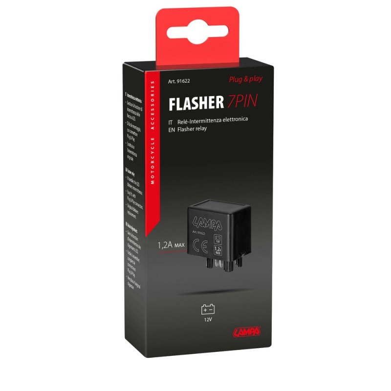 LED FLASHER (ΦΛΑΣΙΕΡΑ)  7PIN ΓΙΑ LED ΦΛΑΣ 12V 1,2A max PLUG & PLAY LAMPA - 1 ΤΕΜ. - Lampa - 9162.2-LM