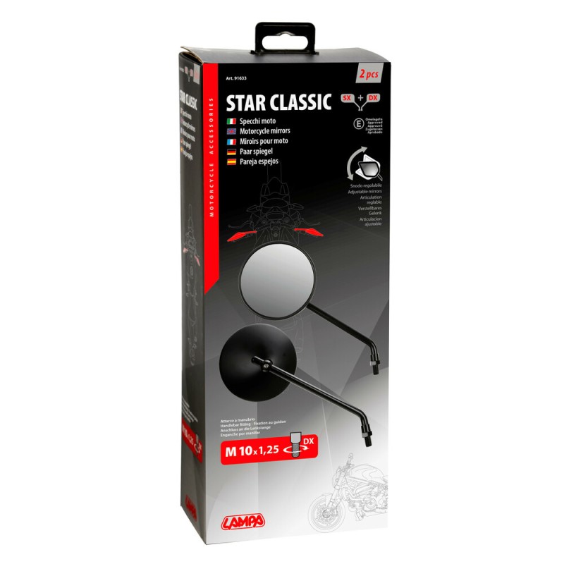 ΚΑΘΡΕΠΤΕΣ MOTO ΣΤΡΟΓΓΥΛΟΙ M10X1,25 DX 106cm STAR CLASSIC LAMPA - 2 ΤΕΜ - Lampa - 9163.3-LM ΚΑΘΡΕΠΤΕΣ MOTO ΣΤΡΟΓΓΥΛΟΙ M10X1,25 DX 106cm STAR CLASSIC LAMPA - 2 ΤΕΜ - Lampa - 9163.3-LM
