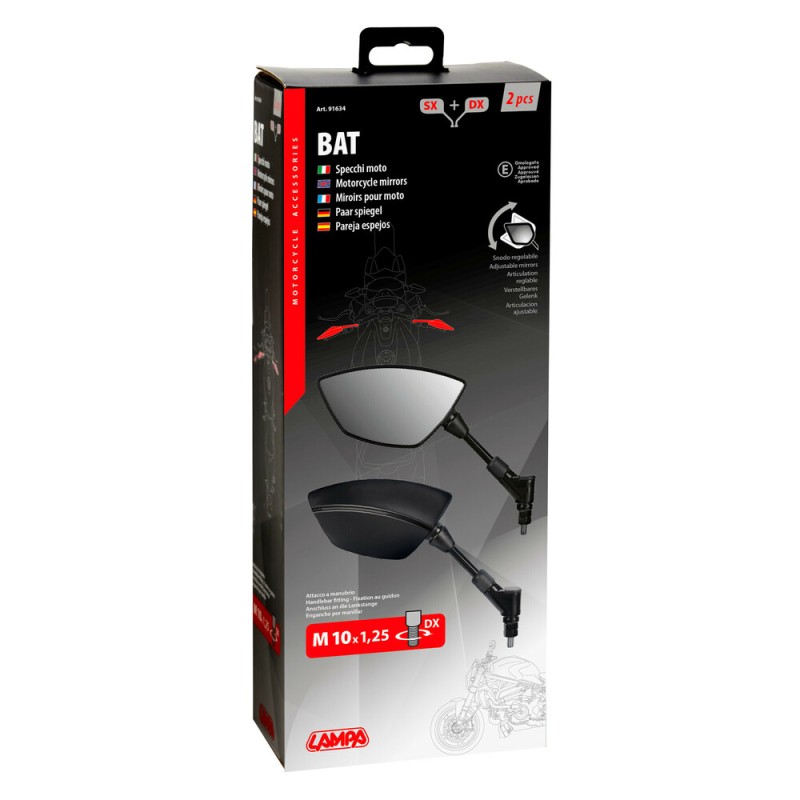 ΚΑΘΡΕΠΤΕΣ MOTO M10X1,25 DX BAT LAMPA - 2 ΤΕΜ - Lampa - 9163.4-LM ΚΑΘΡΕΠΤΕΣ MOTO M10X1,25 DX BAT LAMPA - 2 ΤΕΜ - Lampa - 9163.4-LM