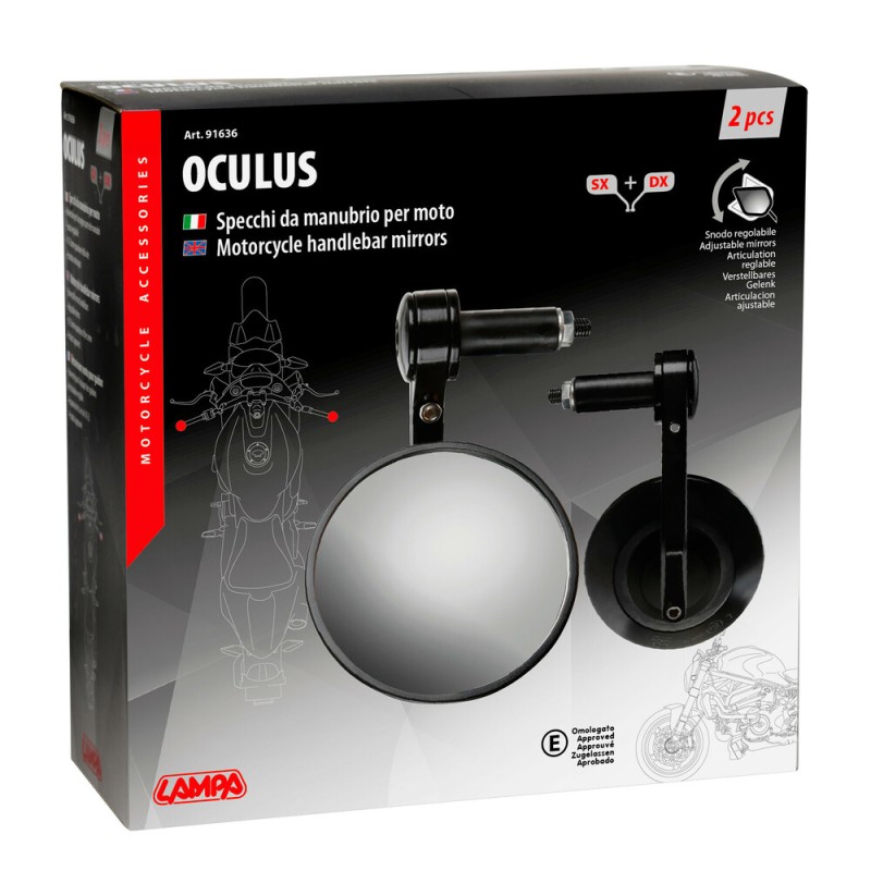 ΚΑΘΡΕΠΤΕΣ MOTO ΓΙΑ ΑΝΤΙΒΑΡΟ ΣΤΡΟΓΓΥΛΟΙ 95,5mm/18-23mm OCULUS LAMPA - 2 ΤΕΜ - Lampa - 9163.6-LM ΚΑΘΡΕΠΤΕΣ MOTO ΓΙΑ ΑΝΤΙΒΑΡΟ ΣΤΡΟΓΓΥΛΟΙ 95,5mm/18-23mm OCULUS LAMPA - 2 ΤΕΜ - Lampa - 9163.6-LM