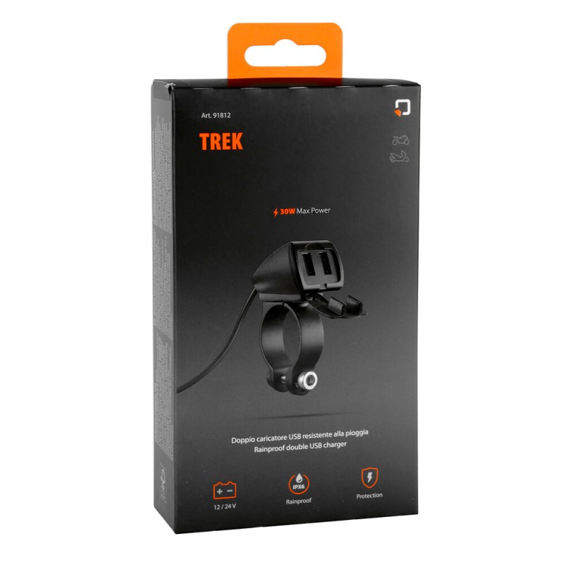 Αδιάβροχος Φορτιστής Κινητού Trek 12/24V 30W 5400mA της σειράς Optiline με 2 θύρες USB Type A, Καλώδιο 150 cm, Ακροδέκτες, Ασφάλεια Smart Chip, Αδιαβροχοποίηση IP66, συμβατό με Βάσεις Στήριξης, Θήκες ή Αντάπτορες Κινητού Optiline - Optiline - L9181.2/T Αδιάβροχος Φορτιστής Κινητού Trek 12/24V 30W 5400mA της σειράς Optiline με 2 θύρες USB Type A, Καλώδιο 150 cm, Ακροδέκτες, Ασφάλεια Smart Chip, Αδιαβροχοποίηση IP66, συμβατό με Βάσεις Στήριξης, Θήκες ή Αντάπτορες Κινητού Optiline - Optiline - L9181.2/T