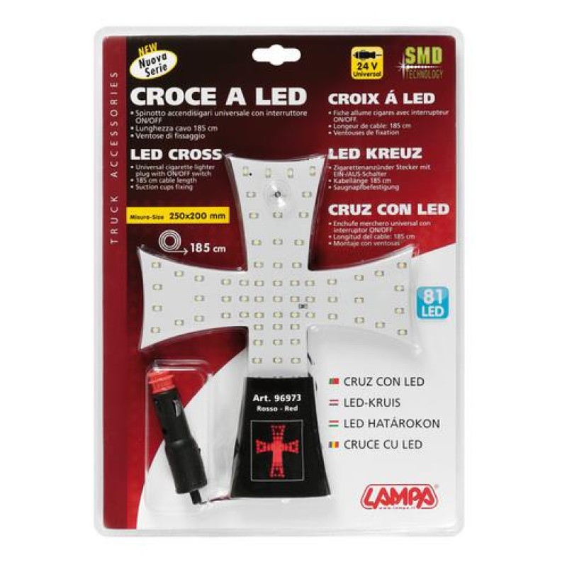 ΣΤΑΥΡΟΣ 24V ΜΕ 81 LED ΚΟΚΚΙΝΟ ΜΕ ΦΙΣ ΑΝΑΠΤΗΡΑ ΚΑΙ ΚΑΛΩΔΙΟ 200cm 200x250mm - Lampa - L9697.3 ΣΤΑΥΡΟΣ 24V ΜΕ 81 LED ΚΟΚΚΙΝΟ ΜΕ ΦΙΣ ΑΝΑΠΤΗΡΑ ΚΑΙ ΚΑΛΩΔΙΟ 200cm 200x250mm - Lampa - L9697.3