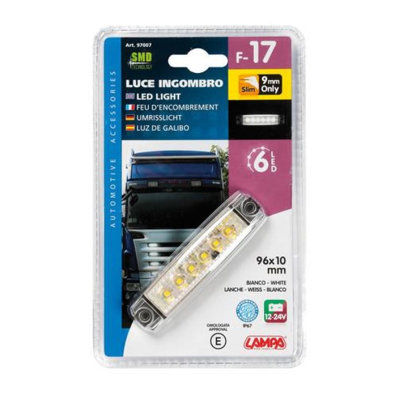 ΦΩΣ ΟΓΚΟΥ 6LED ΛΕΥΚΟ 12/24V 96mm ΑΔΙΑΒΡΟΧΟ 1ΤΕΜ. - Lampa - L9700.7 ΦΩΣ ΟΓΚΟΥ 6LED ΛΕΥΚΟ 12/24V 96mm ΑΔΙΑΒΡΟΧΟ 1ΤΕΜ. - Lampa - L9700.7