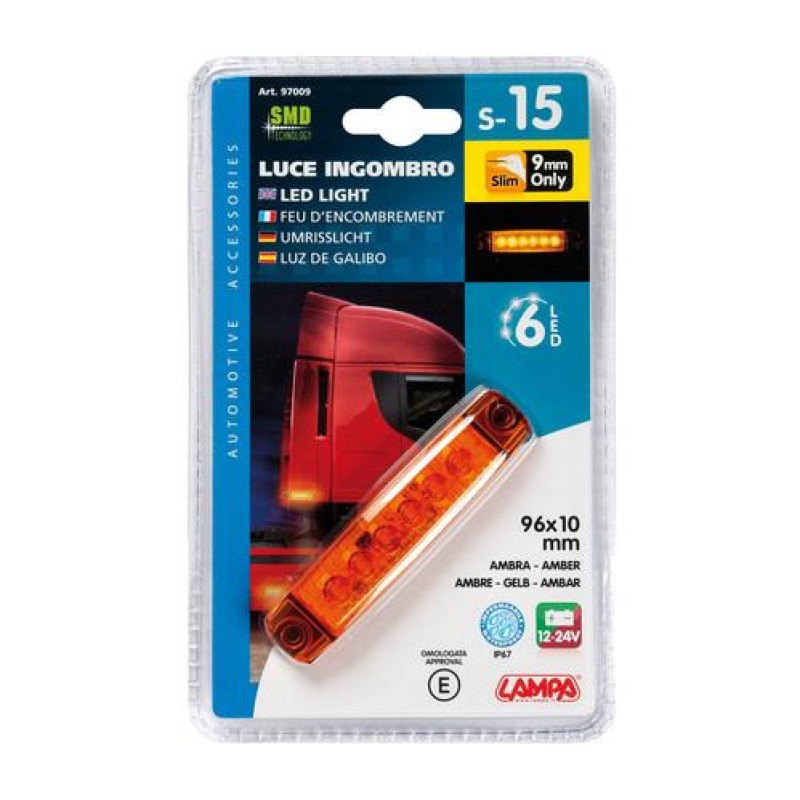 ΦΩΣ ΟΓΚΟΥ 6LED ΠΟΡΤΟΚΑΛΙ 12/24V 96mm ΑΔΙΑΒΡΟΧΟ 1ΤΕΜ. - Lampa - L9700.9 ΦΩΣ ΟΓΚΟΥ 6LED ΠΟΡΤΟΚΑΛΙ 12/24V 96mm ΑΔΙΑΒΡΟΧΟ 1ΤΕΜ. - Lampa - L9700.9