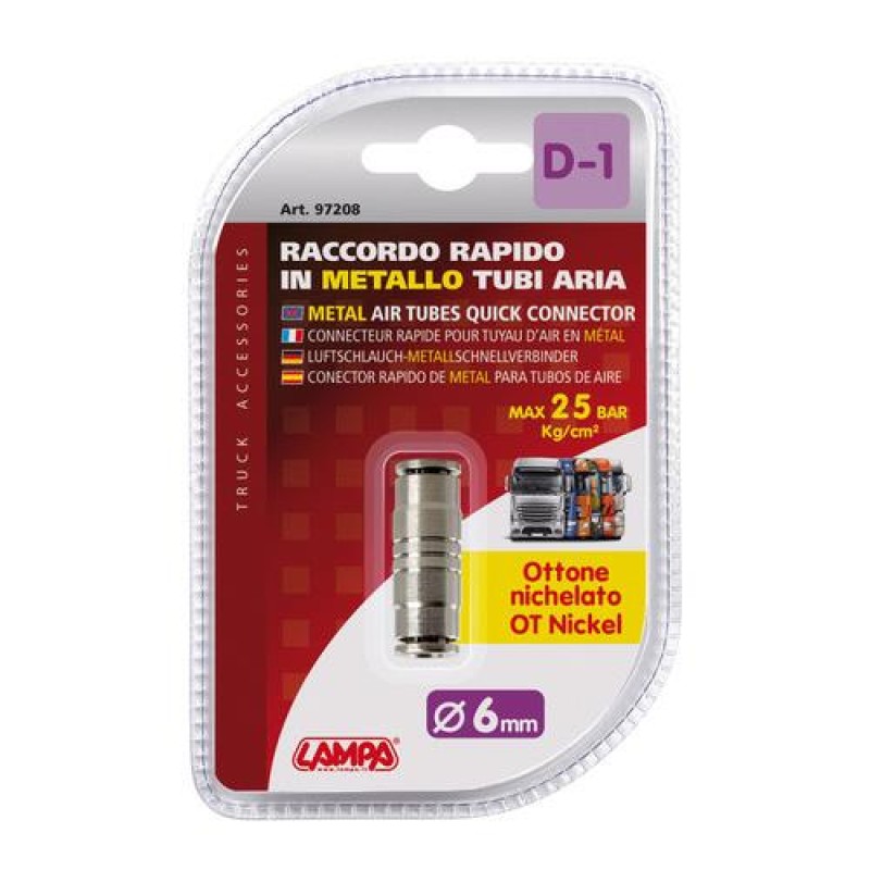 ΣΥΝΔΕΣΜΟΣ ΑΕΡΑ ΜΕΤΑΛΛΙΚΟΣ D-1 6mm max 25BAR LAMPA - 1 ΤΕΜ. - Lampa - L9720.8 ΣΥΝΔΕΣΜΟΣ ΑΕΡΑ ΜΕΤΑΛΛΙΚΟΣ D-1 6mm max 25BAR LAMPA - 1 ΤΕΜ. - Lampa - L9720.8