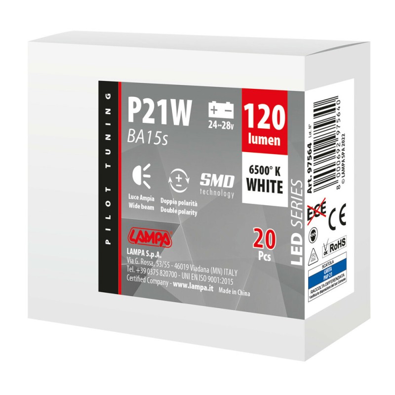 P21W BA15s 24/28V 8SMDx1CHIP LED 120lm ΛΕΥΚΟ ΚΟΥΤΙ LAMPA - 20 ΤΕΜ. - Lampa - L9756.4 P21W BA15s 24/28V 8SMDx1CHIP LED 120lm ΛΕΥΚΟ ΚΟΥΤΙ LAMPA - 20 ΤΕΜ. - Lampa - L9756.4