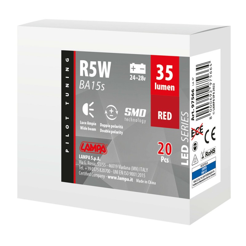 R5W BA15s 24/28V 6SMDX1CHIP LED 35lm ΚΟΚΚΙΝΟ ΚΟΥΤΙ LAMPA - 20 ΤΕΜ. - Lampa - L9756.6 R5W BA15s 24/28V 6SMDX1CHIP LED 35lm ΚΟΚΚΙΝΟ ΚΟΥΤΙ LAMPA - 20 ΤΕΜ. - Lampa - L9756.6