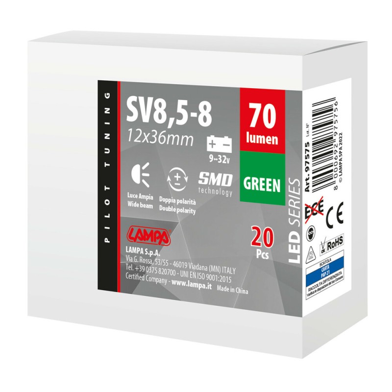 ΛΑΜΠΑΚΙ ΠΛΑΦΟΝΙΕΡΑΣ 9>32V SV28,5-8 2SMDx1CHIP LED 70lm CAN-BUS 12x36mm ΠΡΑΣΙΝΟ ΚΟΥΤΙ LAMPA - 20 ΤΕΜ. - Lampa - L9757.5 ΛΑΜΠΑΚΙ ΠΛΑΦΟΝΙΕΡΑΣ 9>32V SV28,5-8 2SMDx1CHIP LED 70lm CAN-BUS 12x36mm ΠΡΑΣΙΝΟ ΚΟΥΤΙ LAMPA - 20 ΤΕΜ. - Lampa - L9757.5
