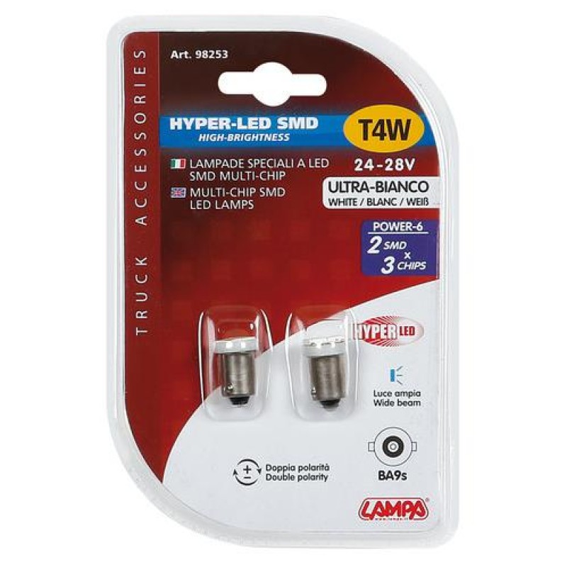 T4W 24/28V BA9s HYPER-LED ΛΕΥΚΟ - Lampa - L9825.3 T4W 24/28V BA9s HYPER-LED ΛΕΥΚΟ - Lampa - L9825.3