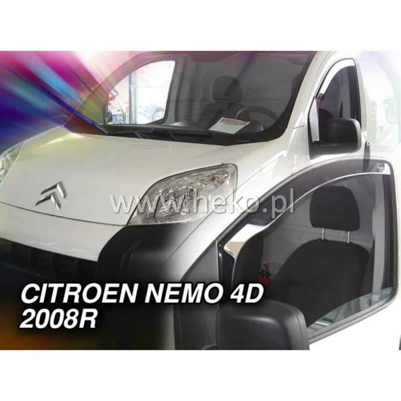ΑΝΕΜΟΘΡΑΥΣΤΕΣ ΓΙΑ FIAT FIORINO / QUBO 4D/5D 2008-2020 / PEUGEOT BIPPER / CITROEN NEMO ΖΕΥΓΑΡΙ VAN ΑΠΟ ΕΥΚΑΜΠΤΟ ΦΙΜΕ ΠΛΑΣΤΙΚΟ HEKO - 2 ΤΕΜ. - Heko - ΑΝΕΜ.15160/VAN