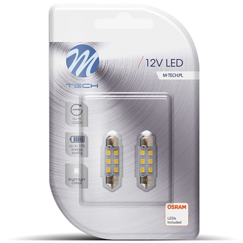 ΛΑΜΠΑΚΙΑ ΠΛΑΦΟΝΙΕΡΑΣ C5W 12V SV8.5 36mm 0,5W 6xSMD2835 LED OSRAM ΛΕΥΚΟ BLISTER 2ΤΕΜ. M-TECH - M-Tech - LB028W/MT ΛΑΜΠΑΚΙΑ ΠΛΑΦΟΝΙΕΡΑΣ C5W 12V SV8.5 36mm 0,5W 6xSMD2835 LED OSRAM ΛΕΥΚΟ BLISTER 2ΤΕΜ. M-TECH - M-Tech - LB028W/MT