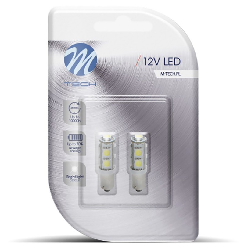 T4W 12V 2,16W BA9s (ΜΙΝΙΟΝ) LED 9xSMD5050 ΛΕΥΚΟ BLISTER 2ΤΕΜ. M-TECH - M-Tech - LB084W/MT T4W 12V 2,16W BA9s (ΜΙΝΙΟΝ) LED 9xSMD5050 ΛΕΥΚΟ BLISTER 2ΤΕΜ. M-TECH - M-Tech - LB084W/MT