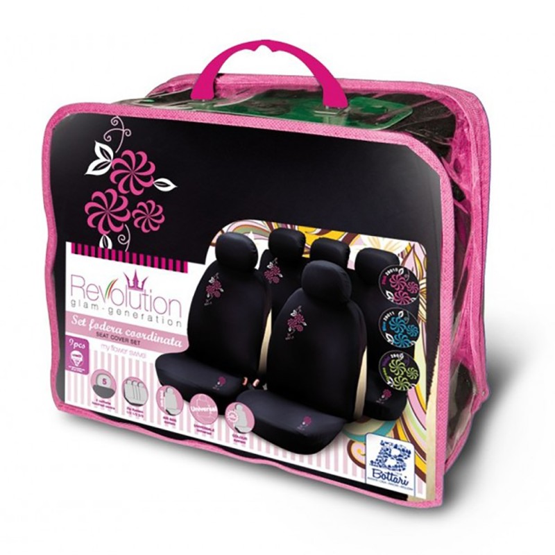 ΚΑΛΥΜΜΑΤΑ ΚΑΘΙΣΜΑΤΩΝ ΣΕΤ MY FLOWER SWIVEL PINK BOTTARI - ΣΕΤ 9 ΤΕΜ. - Bottari - ΒΟΤ29010