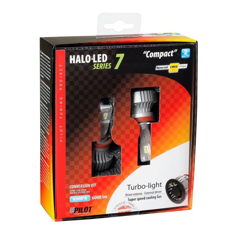 H8/H9/H11/H16 9-32V 6.500K 6.000lm 72W PGJ19-X HALO LED SERIE 7 COMPACT 8LED CREE 2ΤΕΜ. LED KIT - Lampa - L5777.9 H8/H9/H11/H16 9-32V 6.500K 6.000lm 72W PGJ19-X HALO LED SERIE 7 COMPACT 8LED CREE 2ΤΕΜ. LED KIT - Lampa - L5777.9
