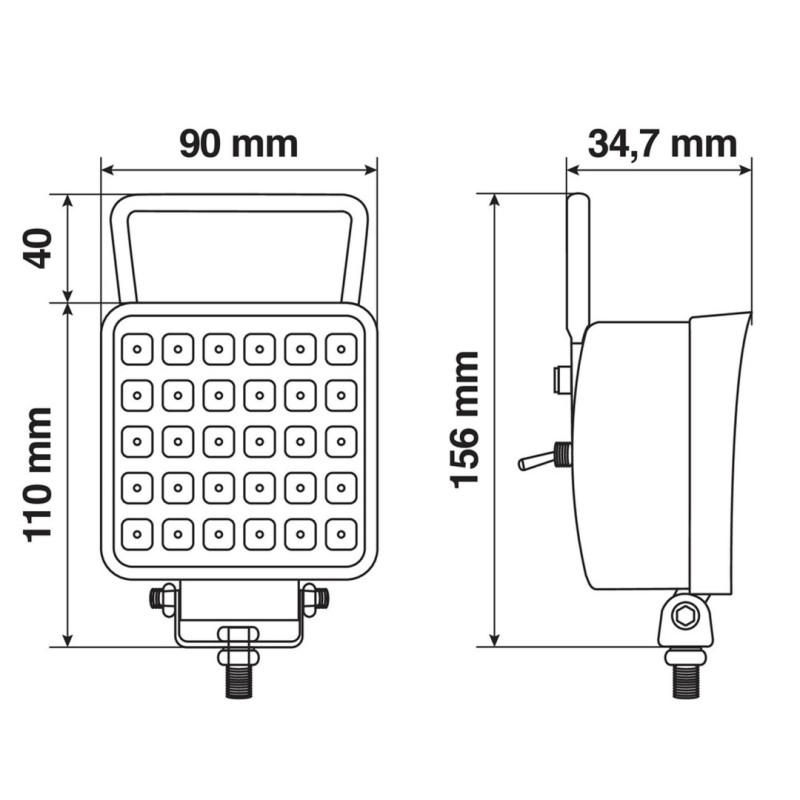 ΠΡΟΒΟΛΕΑΣ ΤΕΤΡΑΓΩΝΟΣ WL-28 16LED 16W 1.400lm 6.000K 10-30V 110x90x34,7mm ΦΩΣ ΔΙΑΘΛΑΣΗΣ 1ΤΕΜ. - Lampa - L7219.3