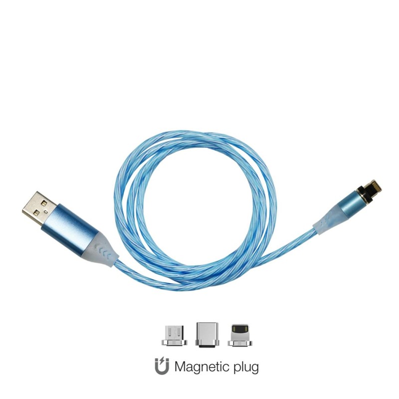 ΚΑΛΩΔΙΟ USB ΦΟΡΤΙΣΗΣ & ΣΥΓΧΡΟΝΙΣΜΟΥ MICRO USB/TYPE-C/LIGHTING ΜΕ ΜΑΓΝΗΤΙΚΗ ΥΠΟΔΟΧΗ & ΜΠΛΕ ΦΩΣ 100 cm - Simoni Racing - SRCLC ΚΑΛΩΔΙΟ USB ΦΟΡΤΙΣΗΣ & ΣΥΓΧΡΟΝΙΣΜΟΥ MICRO USB/TYPE-C/LIGHTING ΜΕ ΜΑΓΝΗΤΙΚΗ ΥΠΟΔΟΧΗ & ΜΠΛΕ ΦΩΣ 100 cm - Simoni Racing - SRCLC