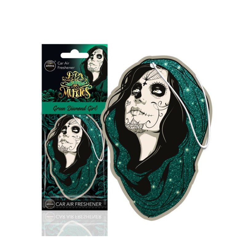 ΑΡΩΜΑΤΙΚΟ ΚΡΕΜΑΣΤΟ AROMA CAR MUERTOS GREEN DIAMONT GIRL ΑMiO - 1 TEM. - Amio - A83279/AM ΑΡΩΜΑΤΙΚΟ ΚΡΕΜΑΣΤΟ AROMA CAR MUERTOS GREEN DIAMONT GIRL ΑMiO - 1 TEM. - Amio - A83279/AM