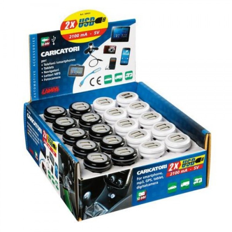 Στάντ Φορτιστές Αναπτήρα USB 12/24V 2100mA 5V- Στάντ με 20 φορτιστές - Lampa - L3895.2/T Στάντ Φορτιστές Αναπτήρα USB 12/24V 2100mA 5V- Στάντ με 20 φορτιστές - Lampa - L3895.2/T