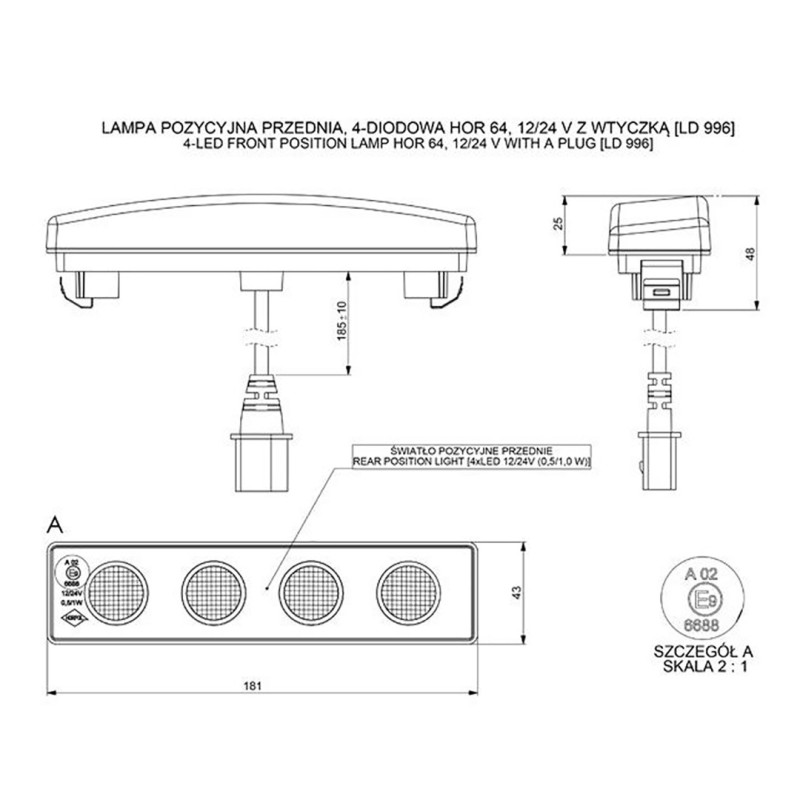 DRL HOR64 12/24V ΠΡΟΣΘΕΤΟ DAYTIME ΔΙΕΘΝΗ ΜΕ 4LED 0,5W 181x48mm ΜΑΥΡΟ ΜΕ ΦΙΣ 1ΤΕΜ - Horpol - HO-LD996 DRL HOR64 12/24V ΠΡΟΣΘΕΤΟ DAYTIME ΔΙΕΘΝΗ ΜΕ 4LED 0,5W 181x48mm ΜΑΥΡΟ ΜΕ ΦΙΣ 1ΤΕΜ - Horpol - HO-LD996