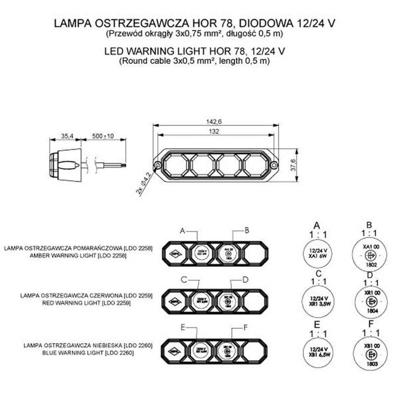 ΦΩΣ ΠΡΟΕΙΔΟΠΟΙΗΣΗΣ 12/24V HOR78 6W 4LED 143x35mm ΠΟΡΤΟΚΑΛΙ - Horpol - HO-LDO2258 ΦΩΣ ΠΡΟΕΙΔΟΠΟΙΗΣΗΣ 12/24V HOR78 6W 4LED 143x35mm ΠΟΡΤΟΚΑΛΙ - Horpol - HO-LDO2258