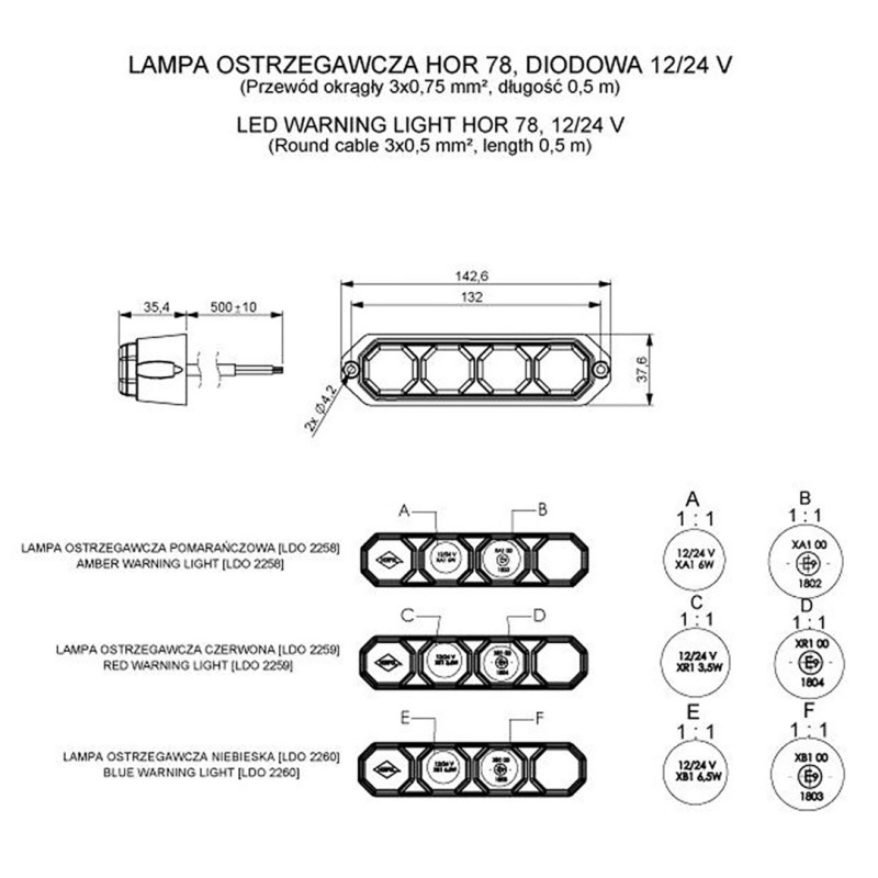 ΦΩΣ ΠΡΟΕΙΔΟΠΟΙΗΣΗΣ 12/24V HOR78 6W 4LED 143x35mm ΚΟΚΚΙΝΟ - Horpol - HO-LDO2259 ΦΩΣ ΠΡΟΕΙΔΟΠΟΙΗΣΗΣ 12/24V HOR78 6W 4LED 143x35mm ΚΟΚΚΙΝΟ - Horpol - HO-LDO2259