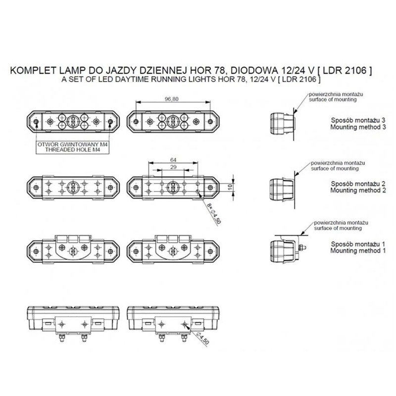 DRL HOR78 12/24V ΠΡΟΣΘΕΤΟ DAYTIME ΔΙΕΘΝΗ ΜΕ 4LED 6W 120,5x36,8mm ΜΑΥΡΟ 2ΤΕΜ - Horpol - HO-LDR2106 DRL HOR78 12/24V ΠΡΟΣΘΕΤΟ DAYTIME ΔΙΕΘΝΗ ΜΕ 4LED 6W 120,5x36,8mm ΜΑΥΡΟ 2ΤΕΜ - Horpol - HO-LDR2106