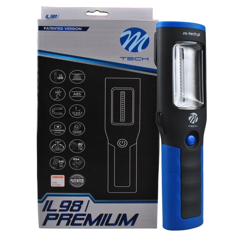 ΦΑΚΟΣ ΕΡΓΑΣΙΑΣ OSRAM 1+15LED 80+240lm 3 ΛΕΙΤΟΥΡΓΙΩΝ (ΛΕΥΚΟ) 225x55x40mm M-TECH - M-Tech - IL98/MT