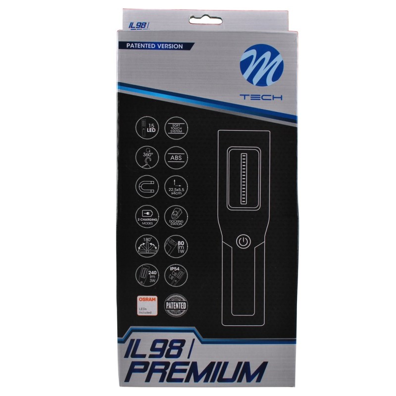 ΦΑΚΟΣ ΕΡΓΑΣΙΑΣ OSRAM 1+15LED 80+240lm 3 ΛΕΙΤΟΥΡΓΙΩΝ (ΛΕΥΚΟ) 225x55x40mm M-TECH - M-Tech - IL98/MT