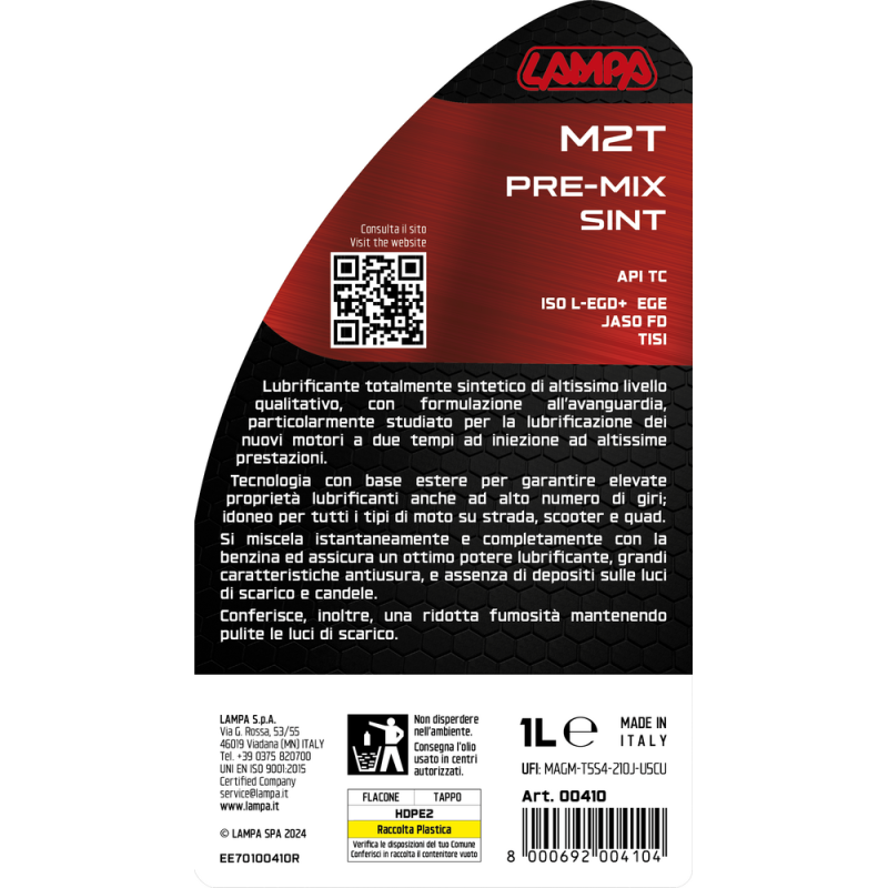 ΛΑΔΙ MOTO M2T PRE-MIX SINT ΣΥΝΘΕΤΙΚΟ MOTO ΓΙΑ ΔΙΧΡΟΝΟΥΣ ΚΙΝΗΤΗΡΕΣ 1L LAMPA - 1 ΤΕΜ. - Lampa - L0041.0 ΛΑΔΙ MOTO M2T PRE-MIX SINT ΣΥΝΘΕΤΙΚΟ MOTO ΓΙΑ ΔΙΧΡΟΝΟΥΣ ΚΙΝΗΤΗΡΕΣ 1L LAMPA - 1 ΤΕΜ. - Lampa - L0041.0