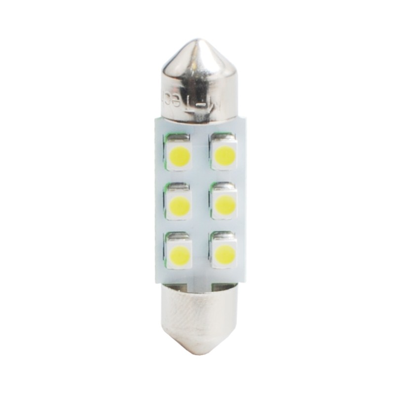 ΛΑΜΠΑΚΙΑ ΠΛΑΦΟΝΙΕΡΑΣ C5W/C10W 12V 0,48W SV8,5 36mm LED 6xSMD3528 ΜΠΛΕ 1ΤΕΜ. - M-Tech - L028B/MT