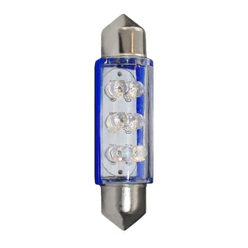 ΛΑΜΠΑΚΙΑ ΠΛΑΦΟΝΙΕΡΑΣ C5W/C10W 12V 0,66W SV8,5 41mm LED 6xFlux 3mm ΜΠΛΕ 1ΤΕΜ. M-TECH - M-Tech - L046B/MT