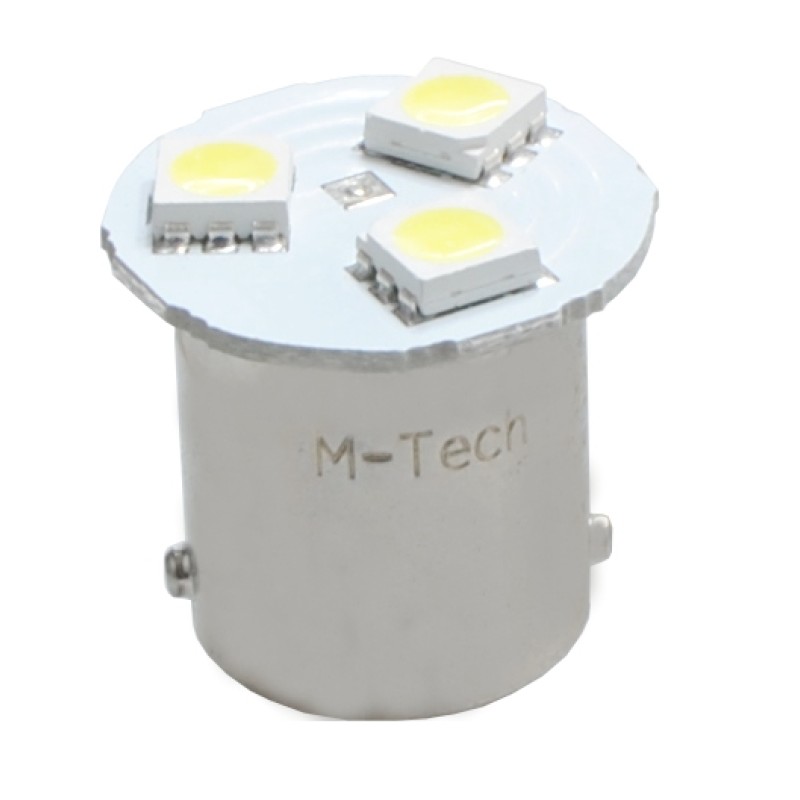 R5W/R10W 12V BA15s LED 3xSMD5050 ΛΕΥΚΟ (ΜΟΝΟΠΟΛΙΚΟ) 1ΤΕΜ. - M-Tech - L087W/MT R5W/R10W 12V BA15s LED 3xSMD5050 ΛΕΥΚΟ (ΜΟΝΟΠΟΛΙΚΟ) 1ΤΕΜ. - M-Tech - L087W/MT