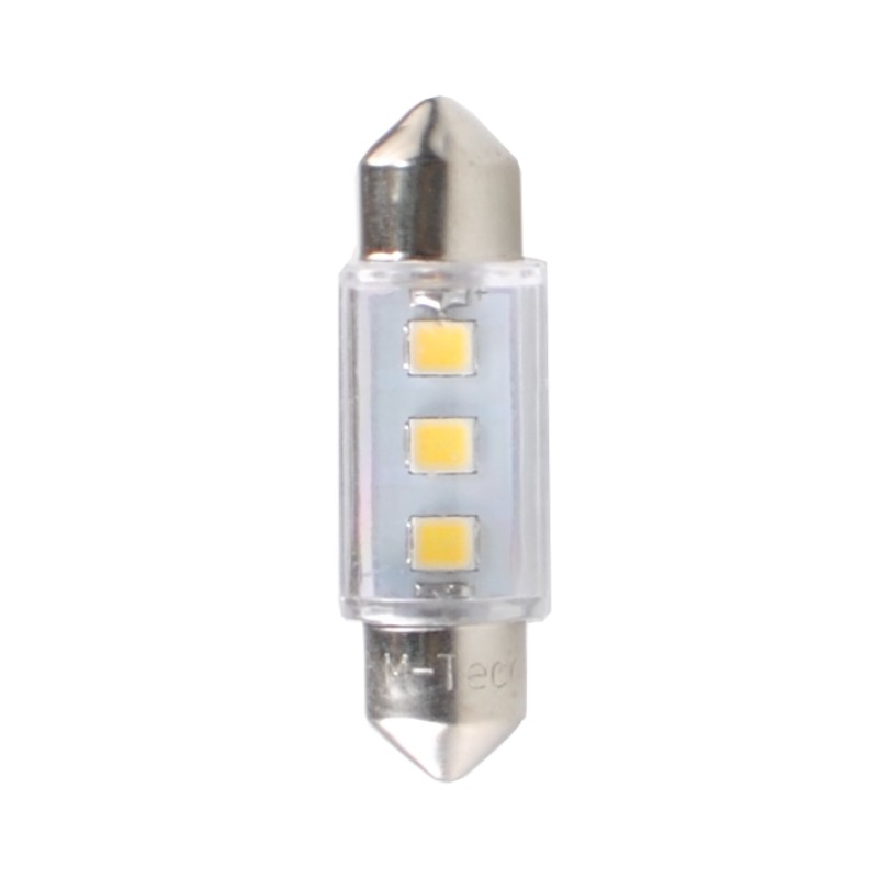 ΛΑΜΠΑΚΙΑ ΠΛΑΦΟΝΙΕΡΑΣ C5W/C10W 12V 0,24W SV8,5 36mm LED 3xSMD3528 ΛΕΥΚΟ 1ΤΕΜ. - M-Tech - L090W/MT