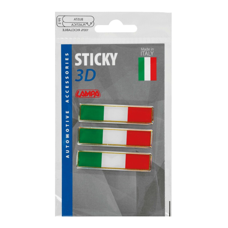 ΑΥΤΟΚΟΛΛΗΤΟ ΣΗΜΑ 3D ΣΗΜΑΙΑ ΙΤΑΛΙΑΣ 80x16mm LAMPA - 3 Τεμ. - Lampa - L1500.9 ΑΥΤΟΚΟΛΛΗΤΟ ΣΗΜΑ 3D ΣΗΜΑΙΑ ΙΤΑΛΙΑΣ 80x16mm LAMPA - 3 Τεμ. - Lampa - L1500.9