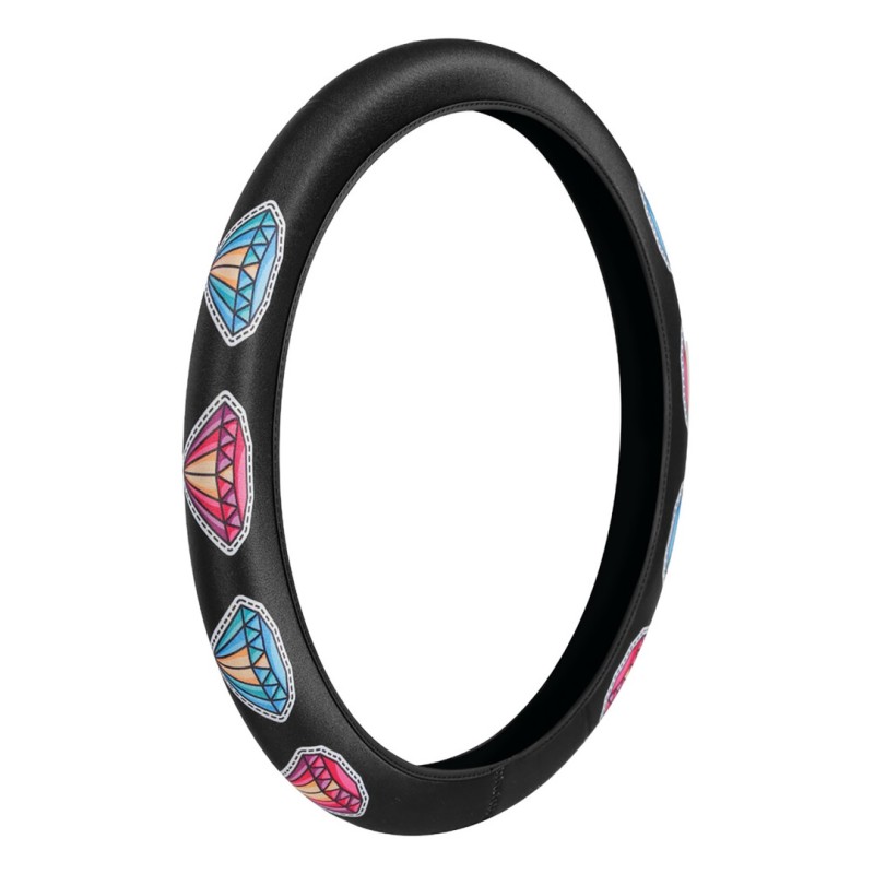 ΚΑΛΥΜΜΑ ΤΙΜΟΝΙΟΥ SKIN-COVER DIAMONT (ΔΙΑΜΑΝΤΙΑ) 35/37cm (S) ΜΑΥΡΟ ΕΛΑΣΤΙΚΟ ΠΟΛΥΕΣΤΕΡΙΚΟ 2mm ΠΑΧΟΣ - Lampa - L3291.9