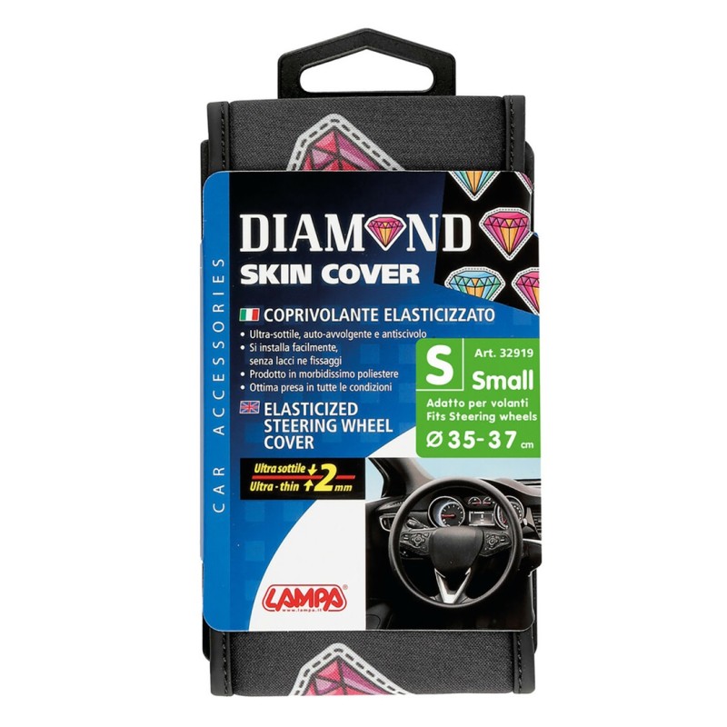 ΚΑΛΥΜΜΑ ΤΙΜΟΝΙΟΥ SKIN-COVER DIAMONT (ΔΙΑΜΑΝΤΙΑ) 35/37cm (S) ΜΑΥΡΟ ΕΛΑΣΤΙΚΟ ΠΟΛΥΕΣΤΕΡΙΚΟ 2mm ΠΑΧΟΣ - Lampa - L3291.9