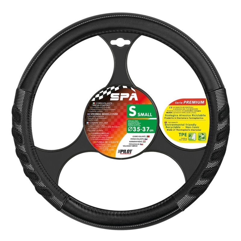 ΚΑΛΥΜΜΑ ΤΙΜΟΝΙΟΥ SPA (S) 35/37cm ΔΕΡΜΑΤΙΝΗ ΜΑΥΡΟ/ΓΚΡΙ ΑΟΣΜΟ ECO-FRIENDLY - Lampa - L3293.8