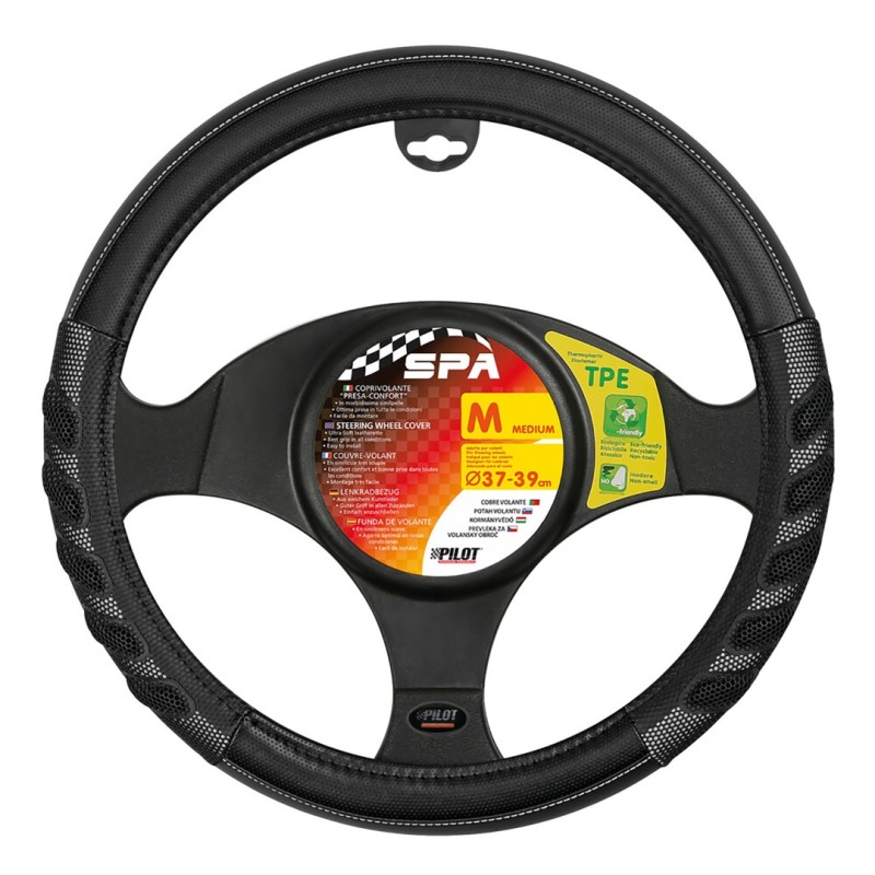 ΚΑΛΥΜΜΑ ΤΙΜΟΝΙΟΥ SPA (M) 37/39cm ΔΕΡΜΑΤΙΝΗ ΜΑΥΡΟ/ΓΚΡΙ ΑΟΣΜΟ ECO-FRIENDLY - Lampa - L3293.9