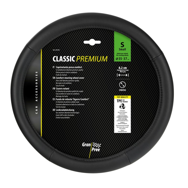 ΚΑΛΥΜΜΑ ΤΙΜΟΝΙΟΥ 35-37CM ΔΕΡΜΑ SKEENTEX ΜΑΥΡΟ CLASSIC PREMIUM GRAN PREE LAMPA - 1 ΤΕΜ. - Lampa - L3315.4