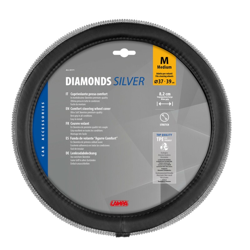 ΚΑΛΥΜΜΑ ΤΙΜΟΝΙΟΥ DIAMONDS SILVER (Μ) 37/39cm ΣΥΝΘΕΤΙΚΟ ΔΕΡΜΑ SKEENTEX ΜΑΥΡΟ/ΑΣΗΜΙ LAMPA - 1 ΤΕΜ. - Lampa - L3317.1 ΚΑΛΥΜΜΑ ΤΙΜΟΝΙΟΥ DIAMONDS SILVER (Μ) 37/39cm ΣΥΝΘΕΤΙΚΟ ΔΕΡΜΑ SKEENTEX ΜΑΥΡΟ/ΑΣΗΜΙ LAMPA - 1 ΤΕΜ. - Lampa - L3317.1