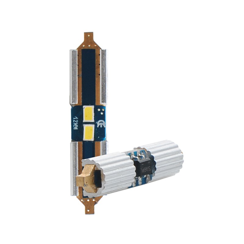 ΛΑΜΠΑΚΙΑ ΠΛΑΦΟΝΙΕΡΑΣ C5W/C10W 12V 2W SV8,5 42mm CAN-BUS+RADIATOR LED 2xSMD3632 SAMSUNG ΛΕΥΚΟ 1ΤΕΜ - M-Tech - L351W/MT