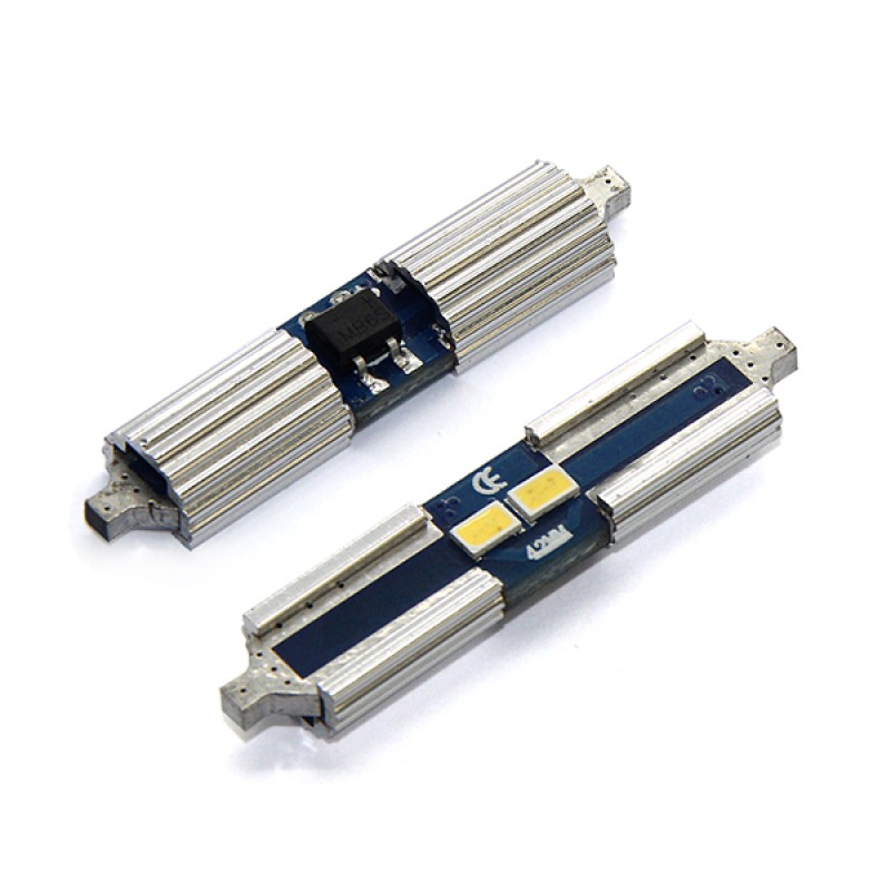 ΛΑΜΠΑΚΙΑ ΠΛΑΦΟΝΙΕΡΑΣ C5W/C10W 12V 2W SV8,5 42mm CAN-BUS+RADIATOR LED 2xSMD3632 SAMSUNG ΛΕΥΚΟ 1ΤΕΜ - M-Tech - L351W/MT