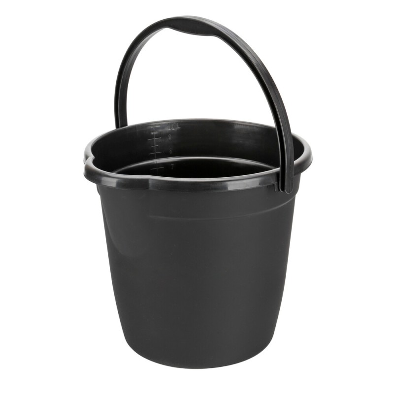 ΚΟΥΒΑΣ ΠΛΑΣΤΙΚΟΣ ΜΕ ΧΕΡΟΥΛΙ BUCKY 10L ΜΑΥΡΟΣ LAMPA - 1 ΤΕΜ. - Lampa - L3738.8
