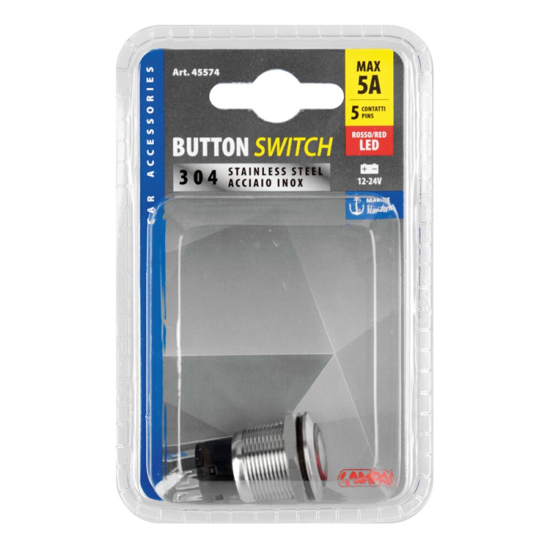 ΔΙΑΚΟΠΤΗΣ ΜΠΟΥΤΟΝ (BUTTON) 12/24V 5Amax 5PIN IP65 ON/OFF ME LED ΚΟΚΚΙΝΟ ΑΝΟΞΕΙΔΩΤΟ ΑΤΣΑΛΙ LAMPA - 1 TEM. - Lampa - L4557.4 ΔΙΑΚΟΠΤΗΣ ΜΠΟΥΤΟΝ (BUTTON) 12/24V 5Amax 5PIN IP65 ON/OFF ME LED ΚΟΚΚΙΝΟ ΑΝΟΞΕΙΔΩΤΟ ΑΤΣΑΛΙ LAMPA - 1 TEM. - Lampa - L4557.4