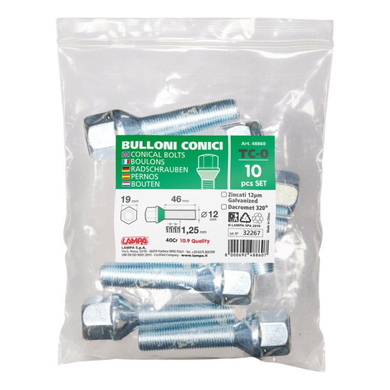ΜΠΟΥΛΟΝΙΑ ΚΩΝΙΚΑ TC0 12χ1,25 46mm (19) ΣΑΚΟΥΛΑ 10ΤΕΜ. - Lampa - L4886.0 ΜΠΟΥΛΟΝΙΑ ΚΩΝΙΚΑ TC0 12χ1,25 46mm (19) ΣΑΚΟΥΛΑ 10ΤΕΜ. - Lampa - L4886.0