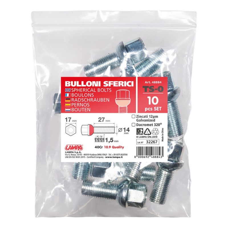 ΜΠΟΥΛΟΝΙΑ ΣΦΑΙΡΙΚΑ TS0 14χ1,50 27mm (17) ΣΑΚΟΥΛΑ 10ΤΕΜ. - Lampa - L4888.4