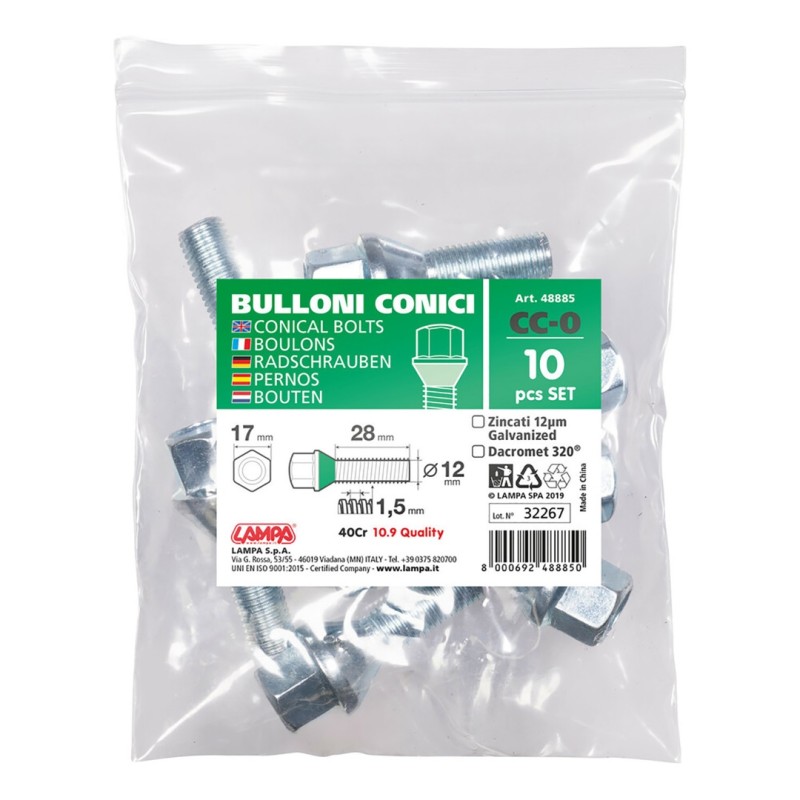 ΜΠΟΥΛΟΝΙΑ ΚΩΝΙΚΑ CC0 12χ1,50 28mm (17) ΣΑΚΟΥΛΑ 10ΤΕΜ. - Lampa - L4888.5
